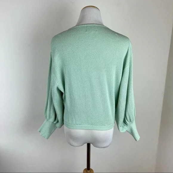 Sabo Skirt Wrap Front Ribbed Sweater Mint Green Size XS - Picture 4 of 6